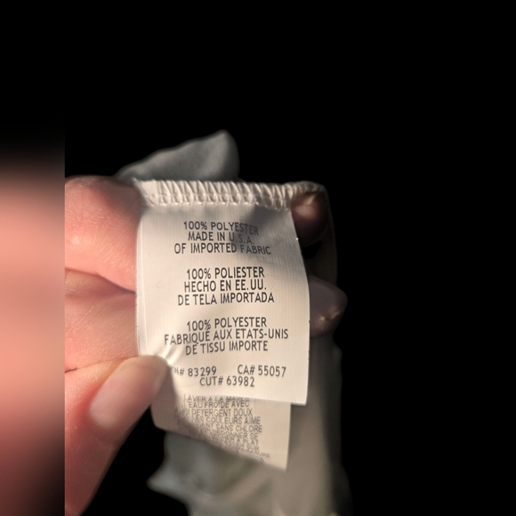 Onyx Nite Dressy Pants XL Solid White Wide leg Chiffon Overlay With Belt Lined - Picture 6 of 7